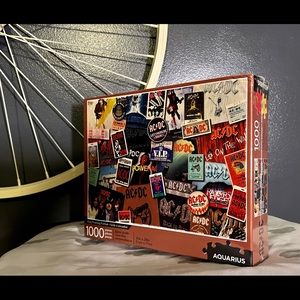 1000 piece Retro AC/DC - ALBUM Cover Collage Puzzle Licensed by AQUARIUS 20”x28”